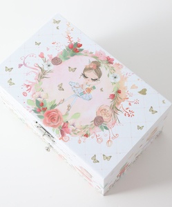 Kids Unicorn/Ballerina Wind-Up Rotating Musical Jewelry wood <b>Box</b> with <b>Drawer</b> Mirror Soft Lining Large Capacity <b>Storage</b> for Girls - Product Image 2