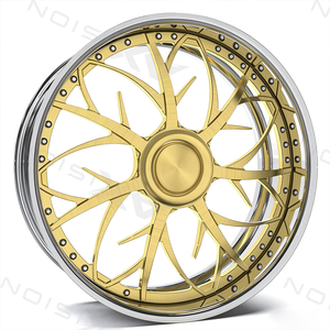 Rines Forjados Chrome Lip de 26x9 y 26x10, 5x127, Centro Dorado, 3 Piezas, Escalonados para Chevy Impala Caprice Donk - Product Image 2