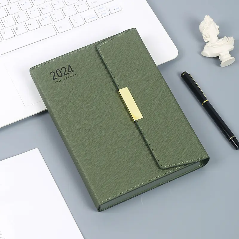 Market Trend Wear Resistant Custom PU Leather Cuaderno Libretas Agenda Cahiers Planner Dairy Journal Fold Notebook