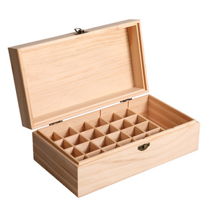 Moderne herbruikbare aanpasbare essentiële oliën opbergdoos met houten compartimenten, draagbare reistas & organizer - Product Image 1