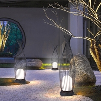 Lampe de Jardin Extérieure Minimaliste Moderne 9W, Lampadaire de Pelouse, Luminaire de Cour d'Hôtel, Lampe Artistique en Fer Forgé
