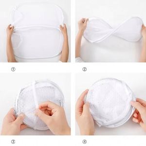 Non-Woven Fabric Folding Laundry Basket Organizer <b>Collapsible</b> Wall Hanging Standing Mesh <b>Storage</b> Bag for Dirty Clothes Bathroom - Product Image 6