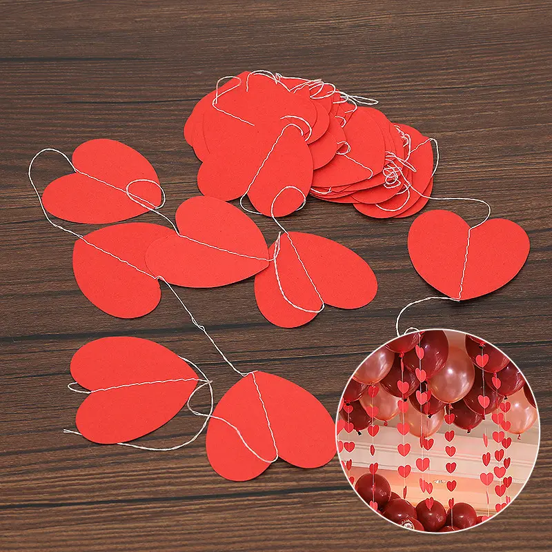 Heart Paper Wedding Love Decoration Hanging String Valentine's Day Wedding Party Decoration