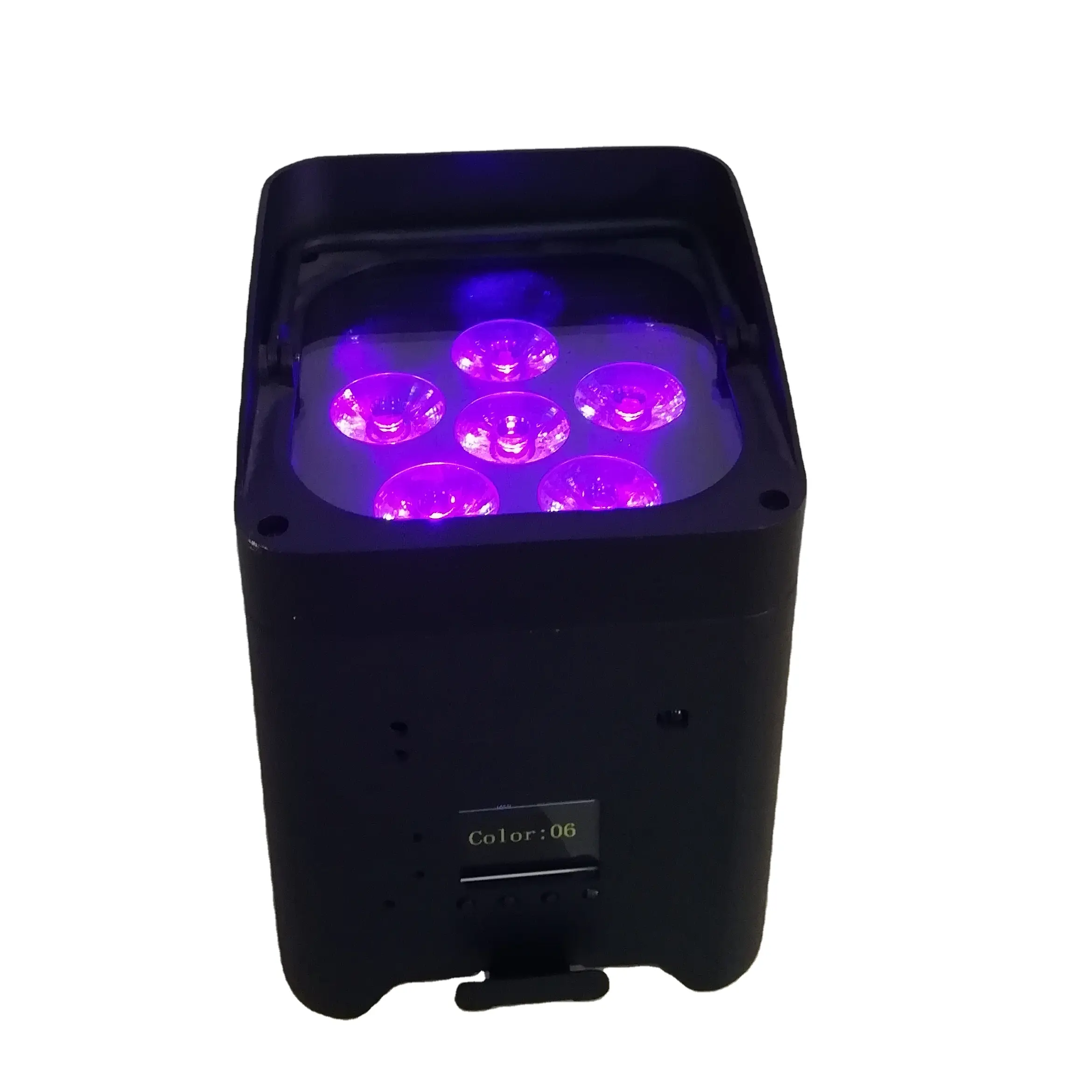 전문 충전식 무선 6pc 18W RGBWA UV 6 1 led 파 디스코 빛