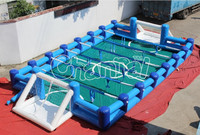 Campo de fútbol inflable juego pie cosida a campo de fútbol inflable juego comercial