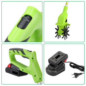 Motoculteur <span class=keywords><strong>électrique</strong></span> 20V sans fil avec <span class=keywords><strong>batterie</strong></span> et chargeur, mini cultivateur de jardin réglable - Product Image 2