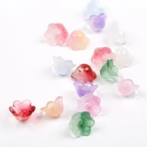 Flower Lamp Work Beads Trumpet Flower Glass Pendants For Jewelry Making Findings Handmade Beaded D I Y Accessories