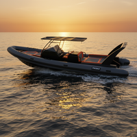 RIB 860 28.7ft Double coque en aluminium profonde en V RIB gonflable Hypalon/bateau en PVC avec T Top