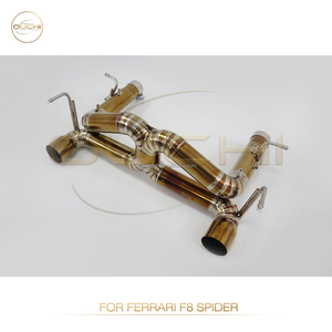 Catback de escape de aleación de titanio Ouchi para <span class=keywords><strong>Ferrari</strong></span> F8 Spider F142MFL 2019 + 3,9 T <span class=keywords><strong>V8</strong></span> sin válvula de silenciador piezas de rendimiento automático - Product Image 3