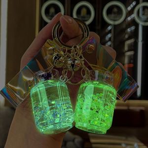 Acrylic Luminous Oil and Gas tank Keychain <b>Floating</b> Quicksand Pendant Exquisite Car Keychain Jewelry Wholesale - Product Image 3