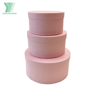Luxury Round Cylinder Shaped Pink Velvet Gift Flower Box/Suede Rose Box/Velvet Jewelry Packaging Boxes