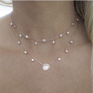Gioielli in <span class=keywords><strong>Argento</strong></span> Fino <span class=keywords><strong>Collana</strong></span> Girocollo <span class=keywords><strong>Personalizzata</strong></span> in <span class=keywords><strong>Argento</strong></span> Sterling 925 Placcato Oro con Zircone Cubico a Goccia - Product Image 4