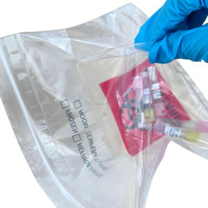 Sac de transport d'échantillons en plastique, sac de laboratoire Kangaroo à trois couches, bonne étanchéité, sacs refermables <span class=keywords><strong>avec</strong></span> poche extérieure - Product Image 3