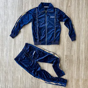 Custom Embroidery Logo Reflective Branded Sportswear Suits Zip Up Sweatsuit Design Windbreaker Nylon Tracksuit For Men