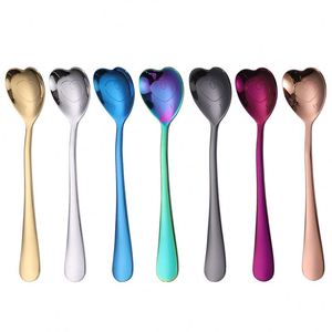 New Stainless Steel Creative Children Dessert Love <b>Spoon</b> Stainless Steel Tableware Heart-shaped <b>Spoon</b> - Product Image 1