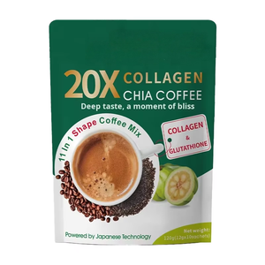 Pó de Café de Chia com Colágeno Natural Original Certificado GMP para Gestão de Peso em Adultos, Brilho da Pele e Beleza, 2.5g de Proteína - Product Image 1