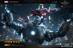 Figurines d'action lumineuses Marvel ZD Toys Iron Monger & Mark 3 à LED, échelle 1/10, 18 cm/7 pouces, nombreux accessoires, figurines d'action de collection - Product Image 5