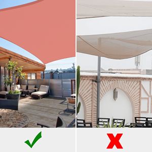 Toldo de Sombra para Patio Exterior DB, Rectangular de 12'x12', Rojo, Protección UV, Material de Polietileno Tejido - Product Image 6