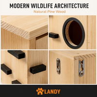 Maison pour écureuils en bois de pin double couche de luxe avec fenêtre d'observation, habitat extérieur en bois massif pour la décoration du jardin