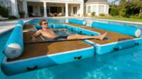 Dock flottant modulaire gonflable en PVC de qualité commerciale DST pour piscine extérieure ou lac, capacité 100-500 kg, logo personnalisé, garantie 3 ans