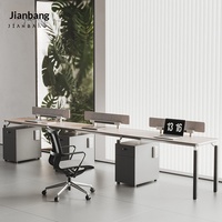 Ensemble de bureau et chaise de travail moderne et simple pour 3 personnes, poste de travail ouvert avec cloison pour le personnel