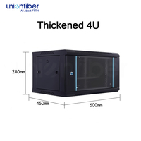 Kabinet Jaringan Unionfiber 19 Inch Kecil untuk Lantai, 4U, Plat Baja Canai Dingin, 6U 9U 12U, Kabinet Jaringan Data Dalam Ruangan