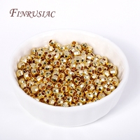 Perles à facettes brillantes plaquées or 18 carats Séparateurs de perles d'espacement en métal pour la fabrication de bracelets Composants de résultats de bijoux