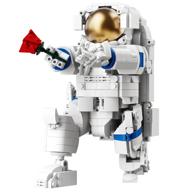 Astronaut Collection Edition Recubrimiento electrochapado Bloque móvil Montaje rompecabezas modelo de juguete para niños regalo de Navidad