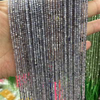 Perles d'Iolite Naturelles Facettées de 2 mm, Petites Perles de Cordierite Facettées