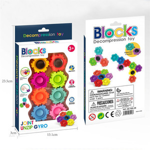Cubo de rompecabezas para niños, juguetes de alivio del estrés blando, bloques de construcción de silicona, pop spinner, bloques de construcción, 7 Uds. - Product Image 2