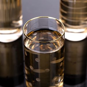 Set di 4 Bicchieri Highball da 13 Once con Motivo a Righe Sottili, Forma Cilindrica, per Acqua, Bevande, Succhi, Vino, Birra e Cocktail - Product Image 6