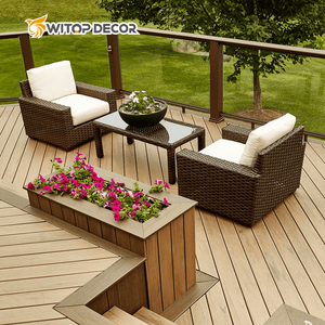 Nuovo Coextruded Tech Deck Teak Colore No Gap Senza Soluzione di Continuità Decking Per Uso Esterno - Product Image 1