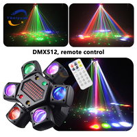 Projecteur LED 80W RGBW 4-en-1 à tête mobile, faisceau lumineux, laser, stroboscope, lumière pixel, DMX512 avec télécommande, pour DJ, discothèque, fêtes de Noël