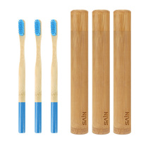 Brosses à dents en bambou naturel personnalisées dans un tube en bambou pour les voyages, les hôtels et les chambres d'hôtes