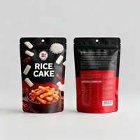 Sachet d'emballage alimentaire en plastique personnalisé avec fenêtre, refermable, pour farine, riz et gâteaux
