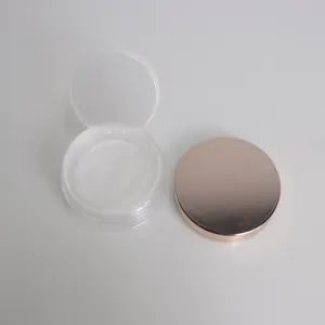 Tapa redonda de plástico para polvo, tarro de polvo suelto transparente, contenedores de polvo, colador cosmético