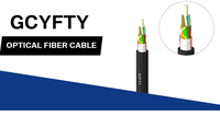 2 4 6 8 12 24 48 Cable de fibra óptica de miembro de fuerza de modo único para exteriores GYFTY