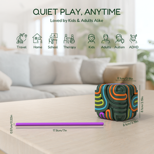 Planche d'activités sensorielles 3D, jouet anti-stress pour TDAH et autisme, cube en silicone multicolore portable pour les 14 ans et plus - Product Image 6