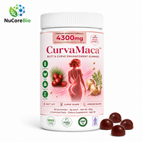 Gummies CurvaMaca Premium pour l'amélioration des courbes fessières, 4300mg d'extrait d'Aguaje pour femmes, soutien hormonal, remodelage corporel, raffermissement et lifting