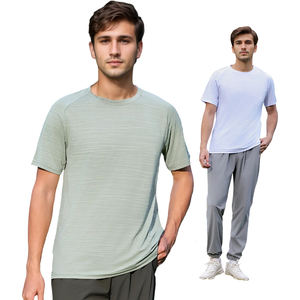 Camiseta transpirable ligera resistente al olor para hombre para entrenamientos de gimnasio con ajuste de soporte muscular - Product Image 2