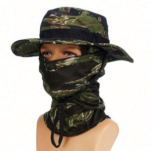 Sombrero de Pesca Plegable al por Mayor para Acampar al Aire Libre, Gorro Balaclava de un Solo Orificio para Hombre, Sombreros de Pescador de Camuflaje con Máscara - Product Image 6