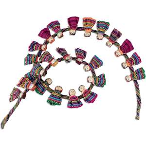 Guirnalda de Algodón Hecha a Mano NOVICA, Muñeca de la Suerte Colorida, Multicolor, Moderna, Cultural 'Alegría' para Decoración del Hogar, Adornos de la India, Diwali - Product Image 2