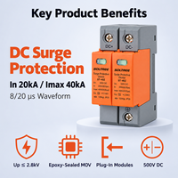 Parafoudre DC à montage sur rail DIN 1000V 1500V 40kA enfichable pour boîtier de distribution photovoltaïque