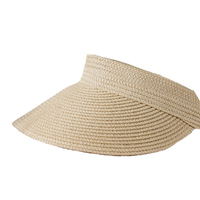 Sombrero con visera de paja personalizada, visera de playa elástica ajustable para protección solar para viajes al aire libre