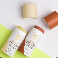 Barre de lotion solide de 30ml 50ml 0.3oz, bâton de déodorant, emballage rond biodégradable, contenant vide de baume à lèvres, tube en papier kraft Push up