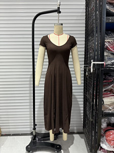 SHENZHU ZA Abito Lungo Elegante a Costine con Scollo a V e Maniche Corte, Nuova Collezione Primavera 2026 da Donna 4174038 - Product Image 4