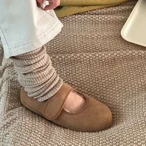 Pantacourts de marque de luxe décontractés avec fermeture Velcro, chaussures Bock, pantoufles paresseuses en daim marron foncé à semelle épaisse - Product Image 5