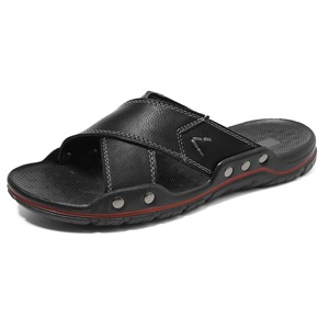 <span class=keywords><strong>Ciabatte</strong></span> da Spiaggia per Uomo in Vera Pelle Premium <span class=keywords><strong>con</strong></span> Cinturino Incrociato e Soletta Massaggiante, Leggere e Ammortizzate, Taglie Grandi - Product Image 3