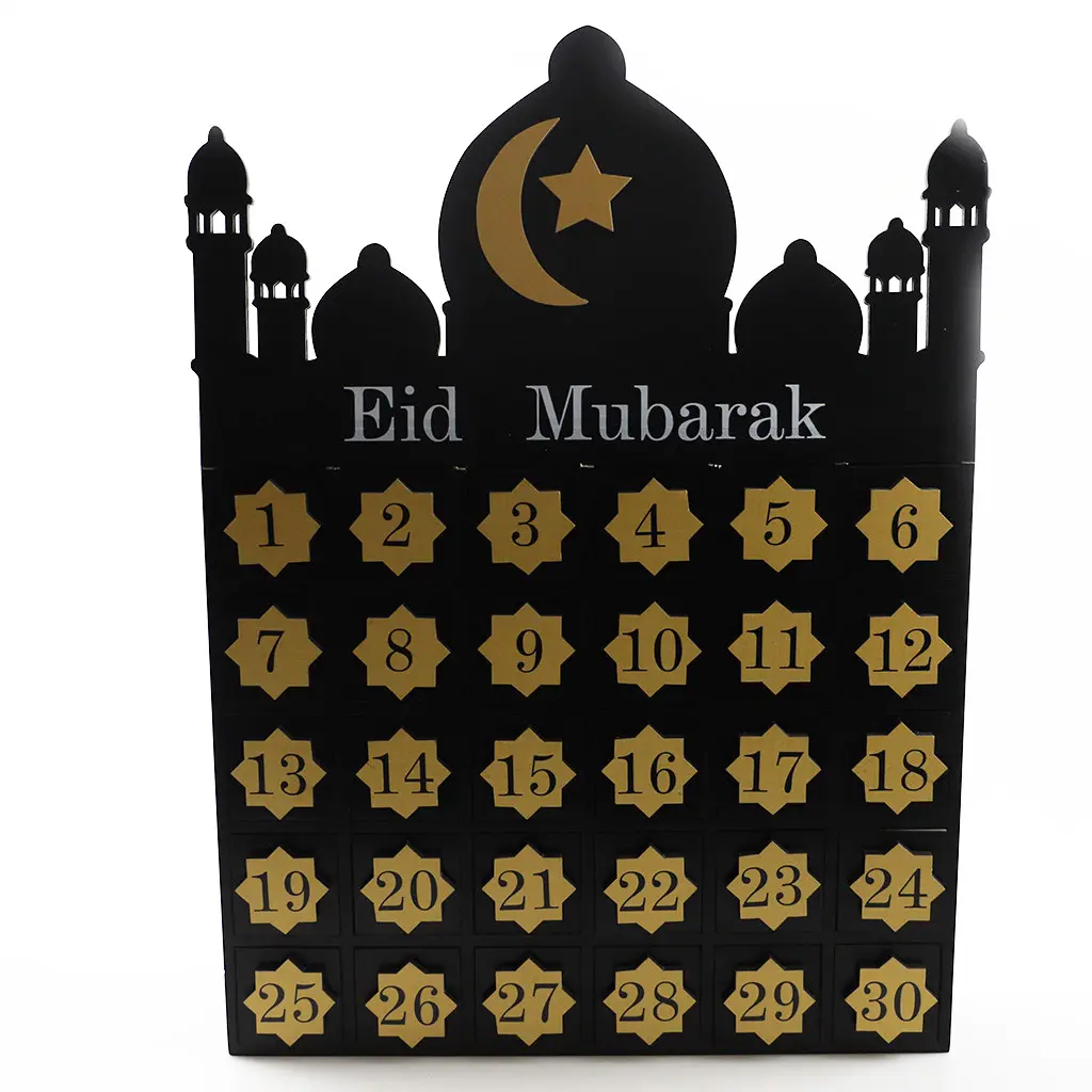 Calendario del prodotto per regali di Ramadan con conto alla rovescia per il calendario dell'avvento decorazione Eid