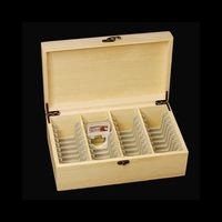Boîte de rangement en bois à 40 compartiments avec serrure vintage pour supports de pièces de monnaie classées – Idéale pour la collection de pièces de monnaie (vente en gros)